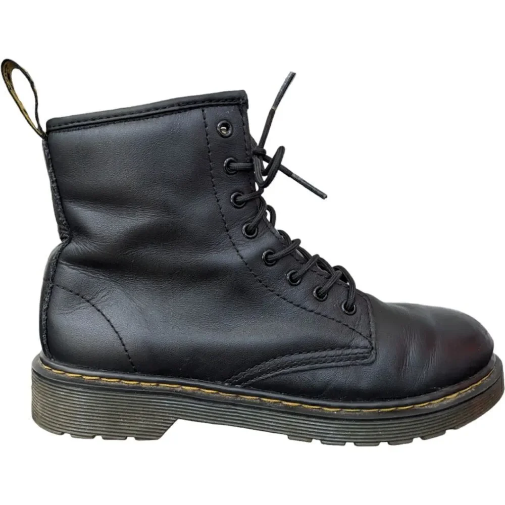 Dr. Martens Junior 1460 Softy T Leather Lace Up Boots in Black Size US 4M US 5L